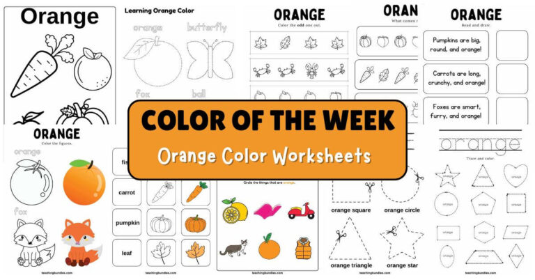 Printable Orange Color Worksheets for Preschool