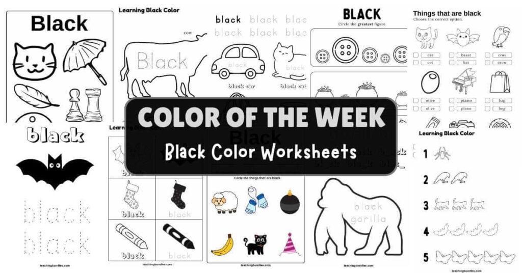 Black Worksheets for Preschool