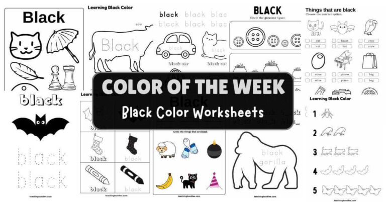 Black Worksheets for Preschool