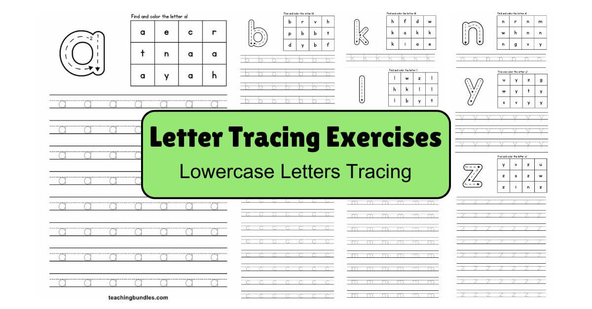 Free Printable Lowercase Letters Tracing Set