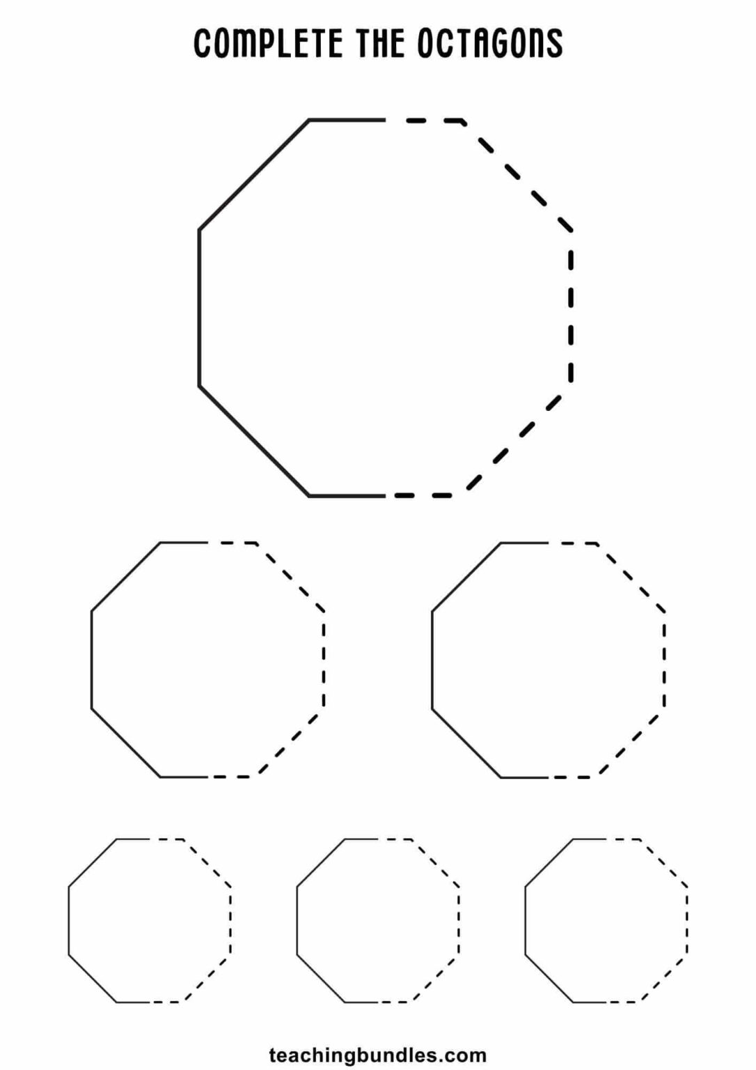 Octagon Shape Worksheets - Teachingbundles