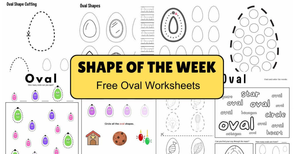 Oval Worksheets for Children