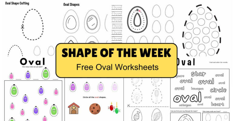 Oval Worksheets for Children