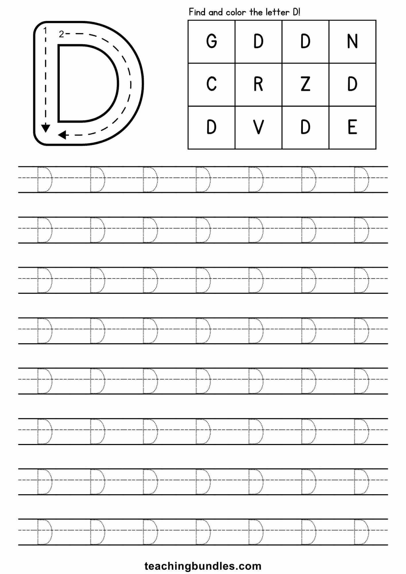Free Uppercase Letters Tracing Worksheets - Teachingbundles
