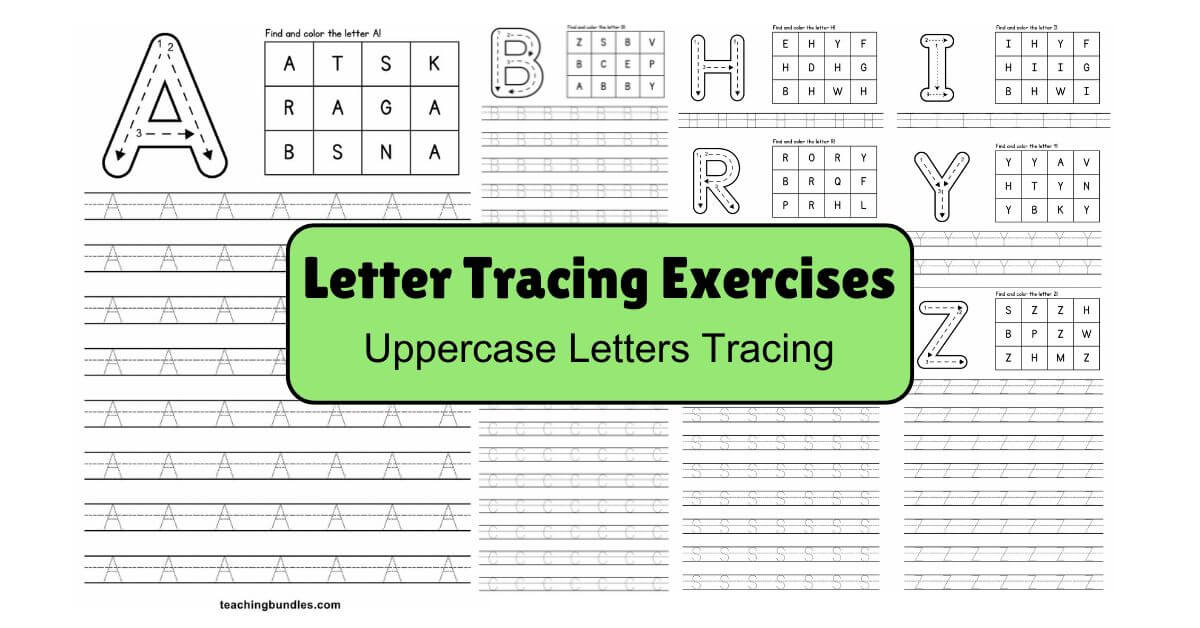 Free Printable Uppercase Letters Tracing Pack