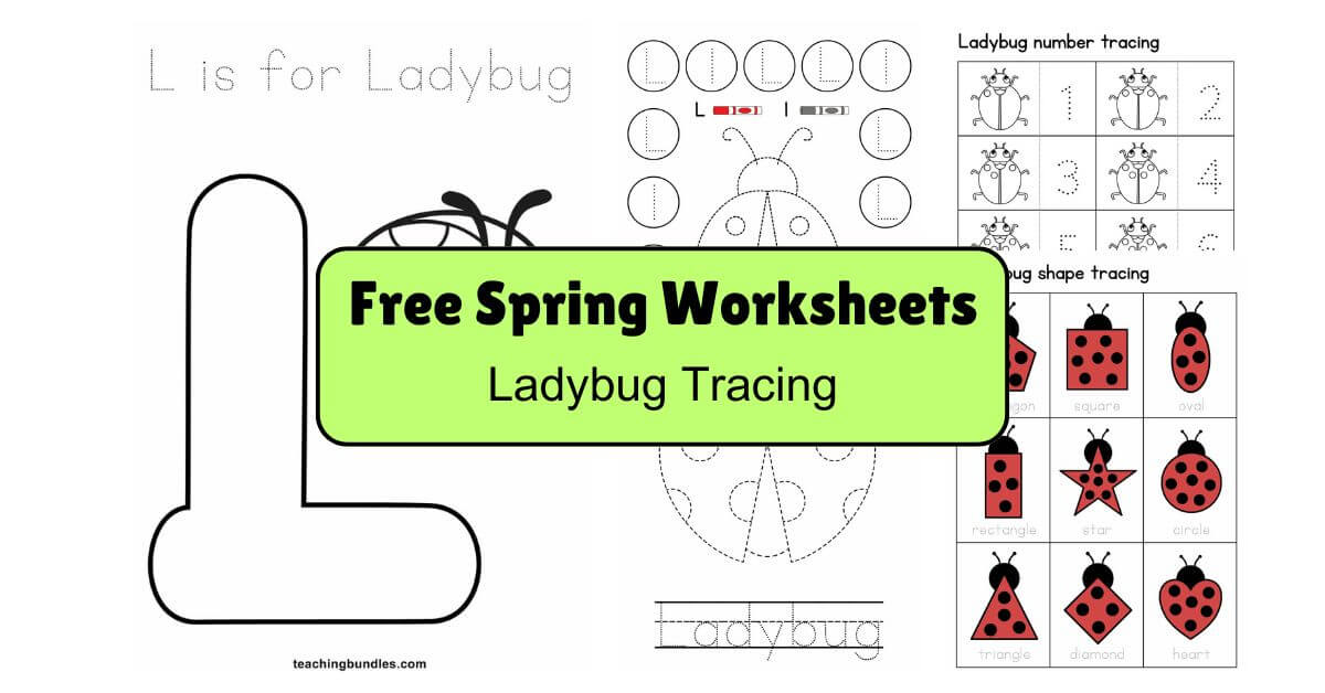 Ladybug Tracing Practice Worksheets