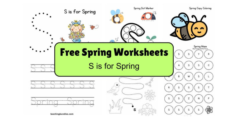 S is for Spring Printable Worksheets