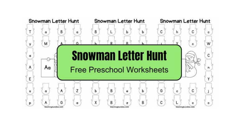 Snowman Letter Hunt Activities
