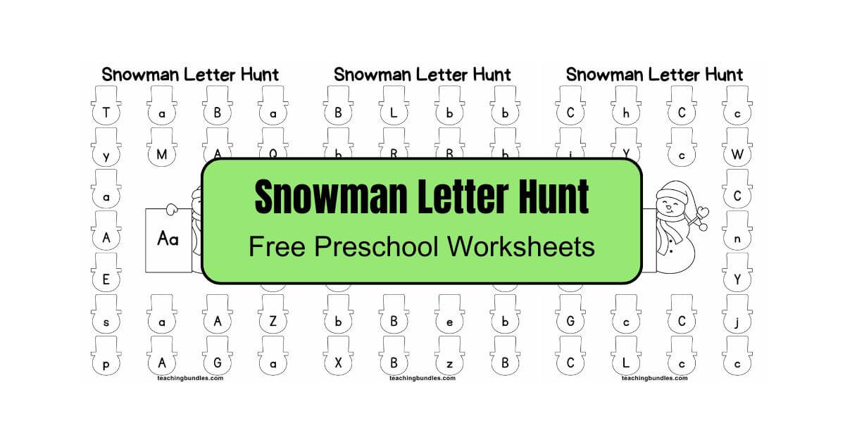 Snowman Letter Hunt Activities