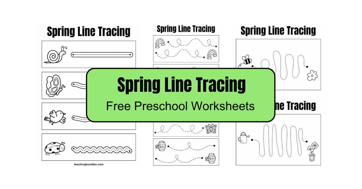 Preschool Spring Line Tracing Cards
