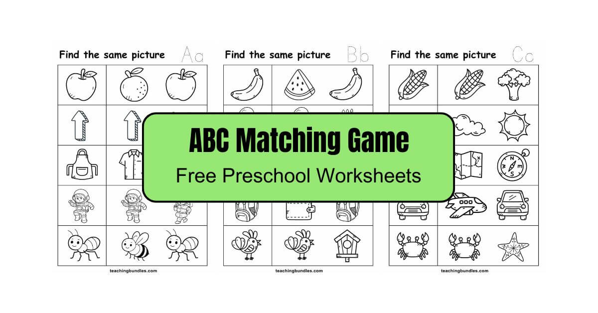 Alphabet Find the Same Picture Printables for Kids