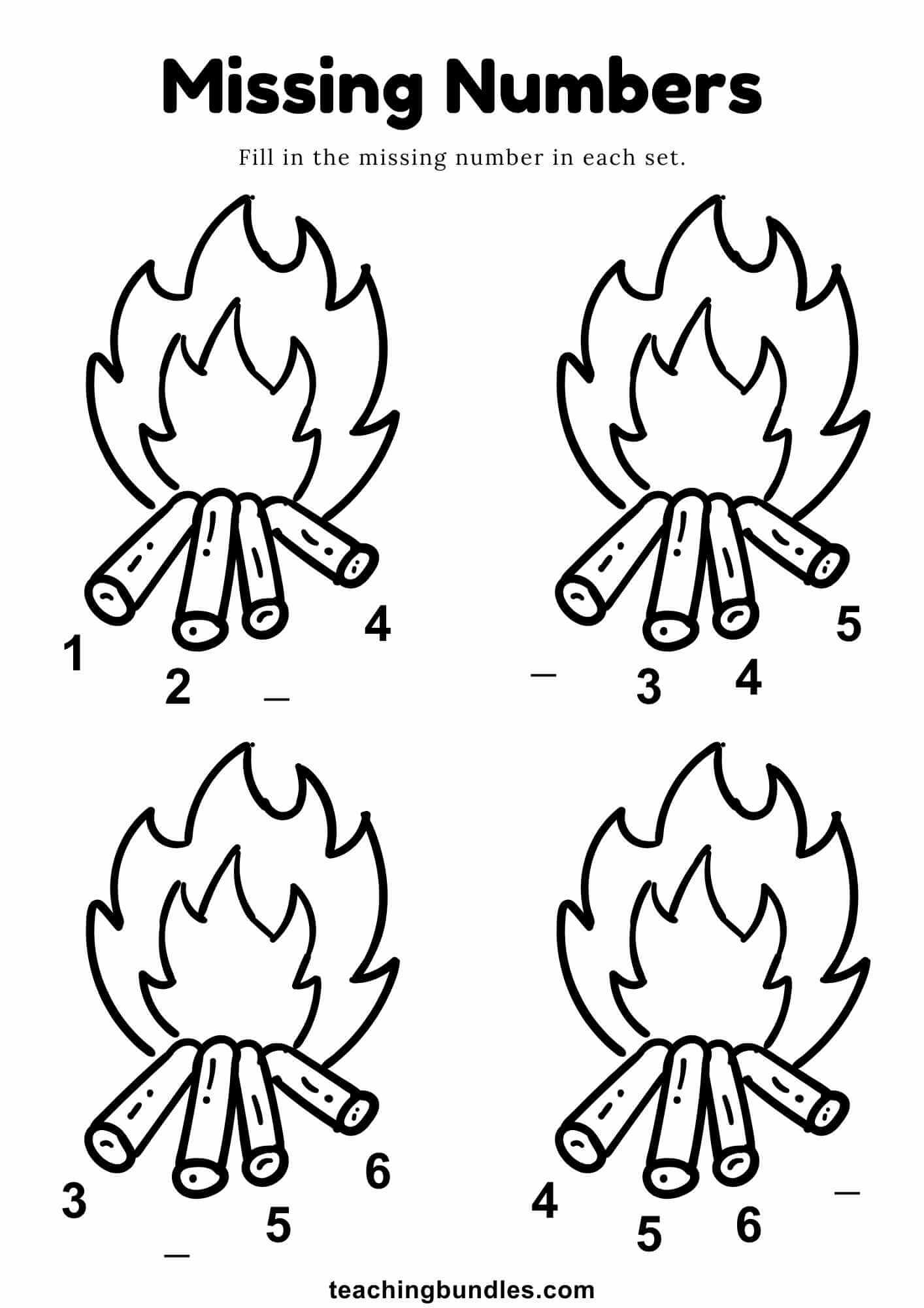 Camping Preschool Worksheet Bundle - Teachingbundles