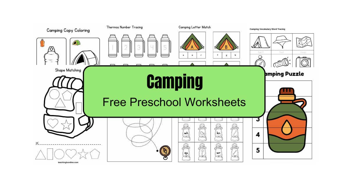 Camping Preschool Worksheets Free Printable Bundle