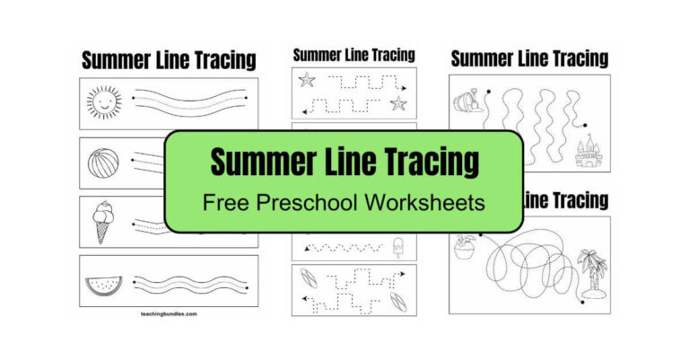 Summer Line Tracing Cards