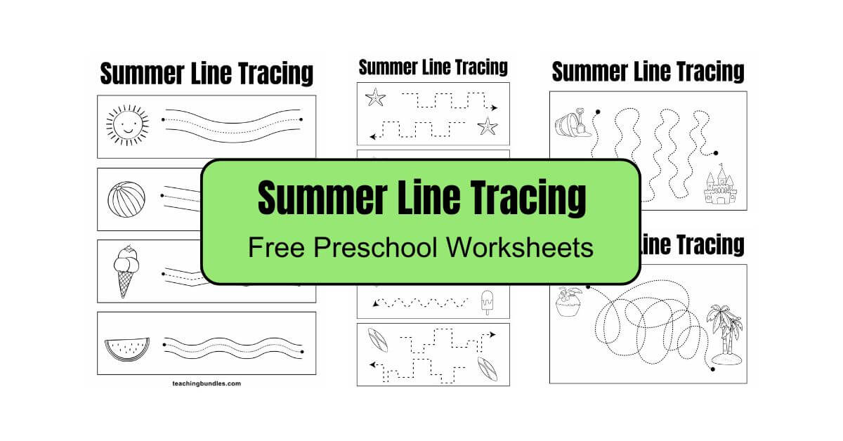 Summer Line Tracing Cards