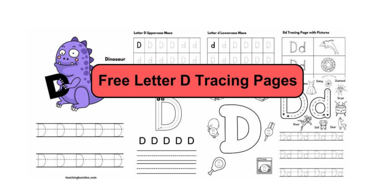 Letter D Tracing Worksheets