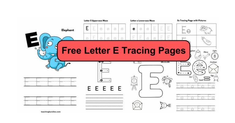 Letter E Tracing Worksheets