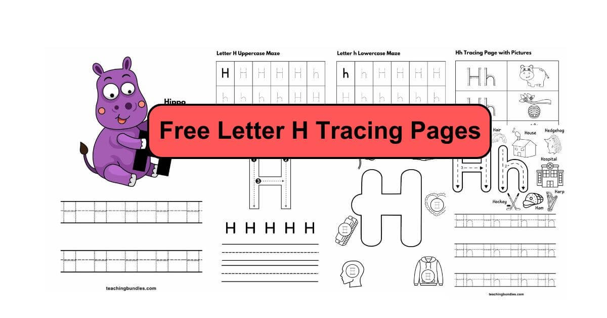 Letter H Tracing Sheets for Kids