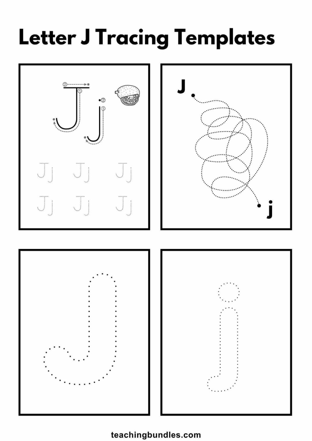 Letter J Tracing Worksheets - Teachingbundles