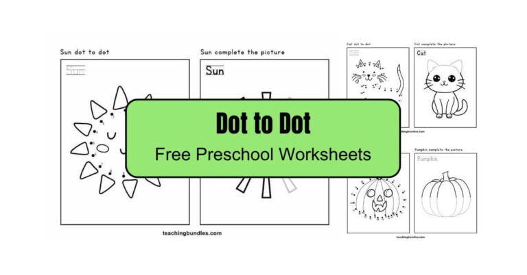 Preschool Dot to Dot Printables