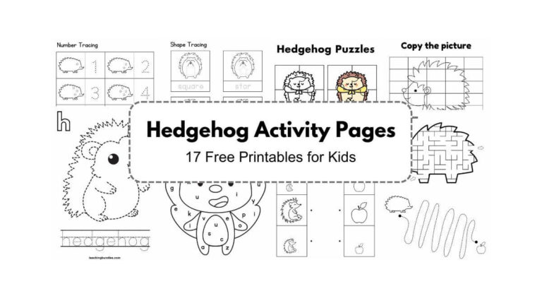 Educational hedgehog fun activities for early learners.
