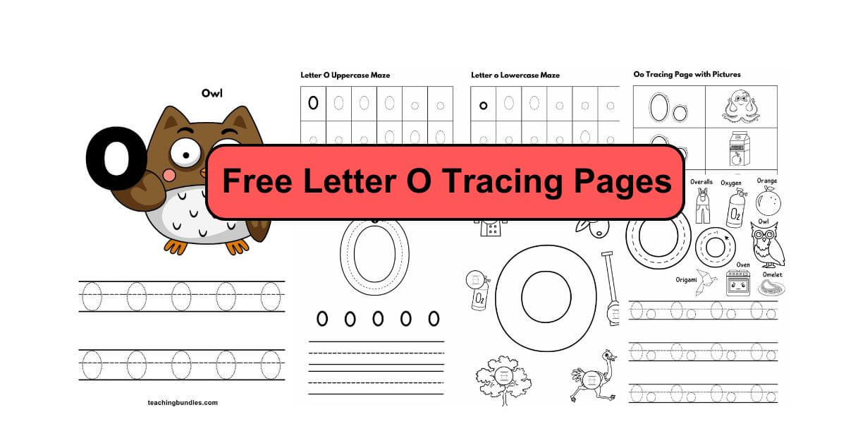 Collection of letter O tracing activities with dotted lines and arrow guides for kids.