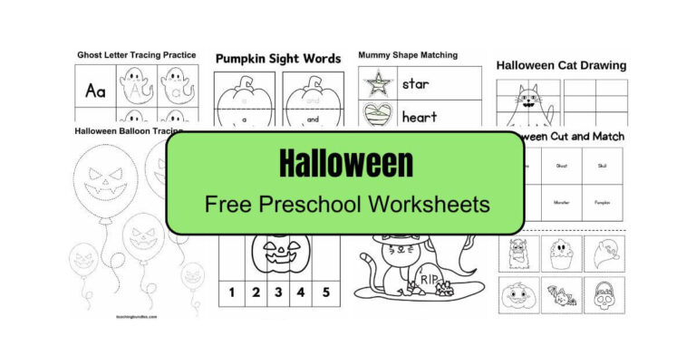 A collection of engaging Halloween worksheets for preschool children, promoting learning through festive activities.