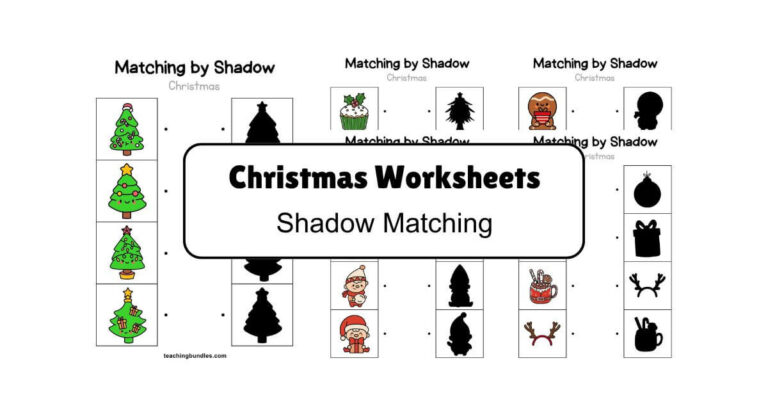 Christmas Shadow Matching Worksheets