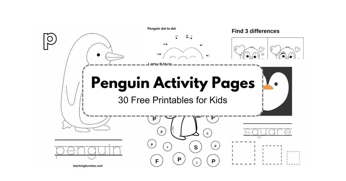 Printable penguin activity sheets for children, filled with engaging puzzles, coloring, and hands-on fun.