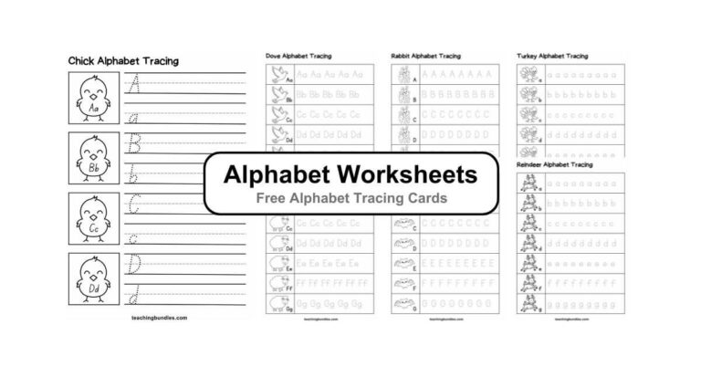 Alphabet tracing card set for early literacy and fine motor skills.