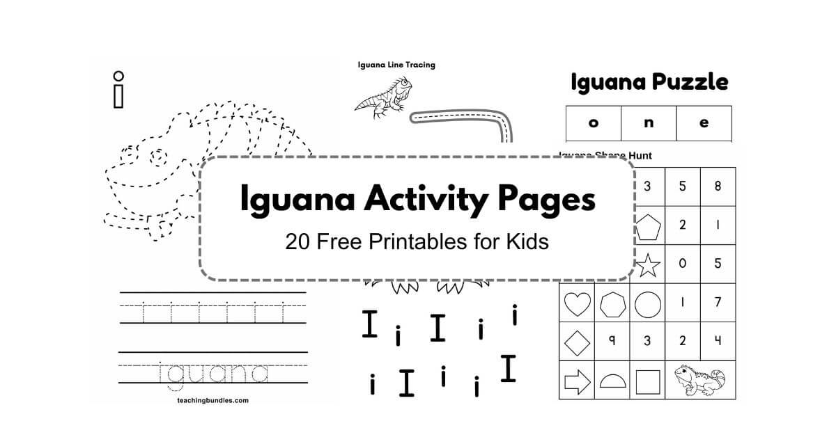 Educational iguana worksheets designed for children, featuring printable coloring pages, word puzzles, and fun activities for both homeschooling and classroom use.
