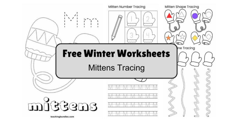 Handwriting skill building through mitten tracing exercises.
