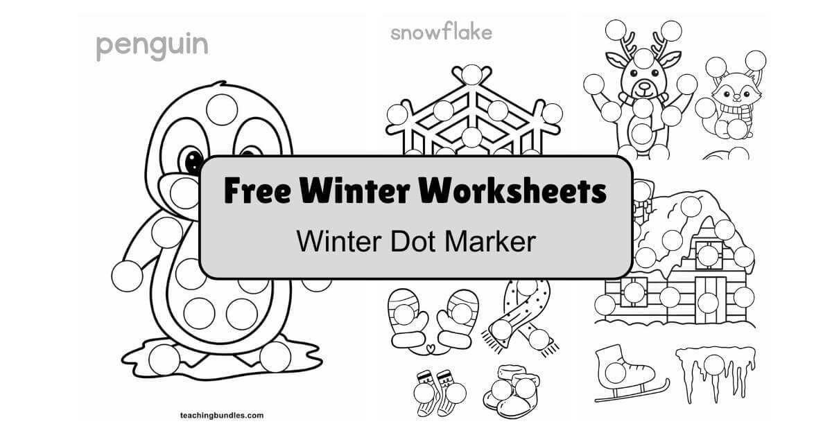Winter Dot Marker activity pack designed for early learning.