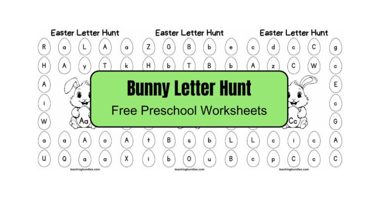 Spring-themed Easter Bunny alphabet hunt printables.
