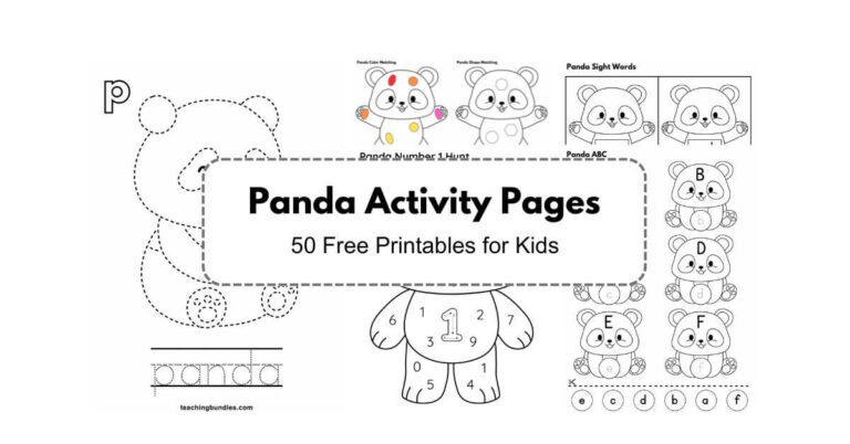 Cute panda worksheets to support preschool learning and skill building.