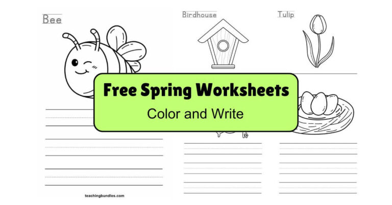 Spring color and write printables for preschool and kindergarten.