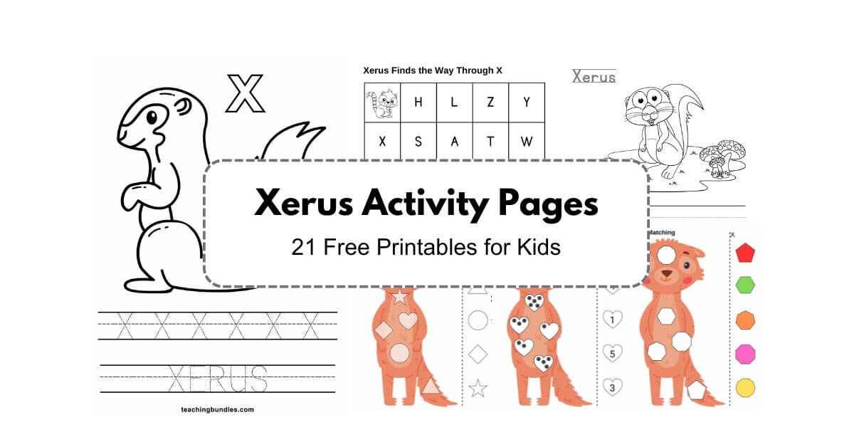 Engaging Xerus activity pages for early childhood education.