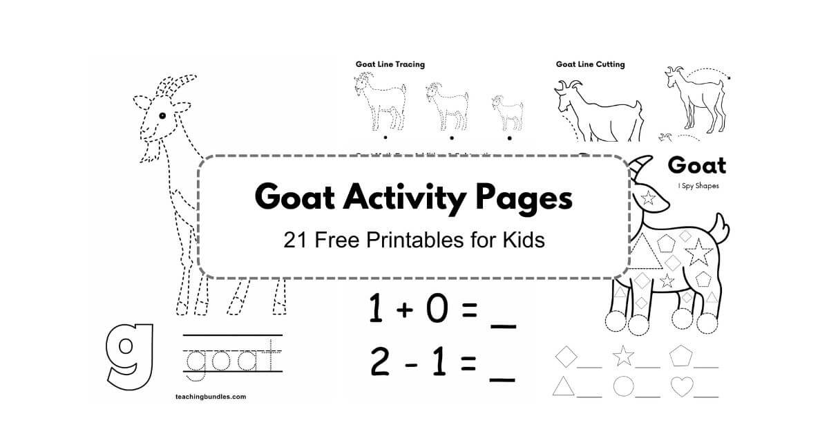 Goat activity pages printable set