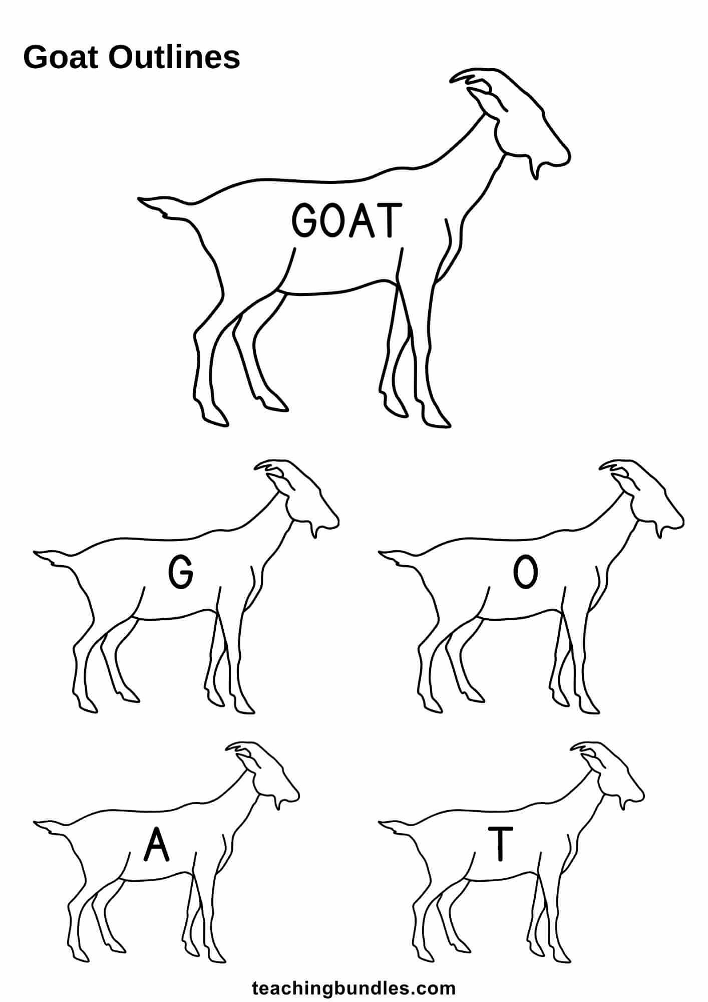 Farm animal goat outline sheet
