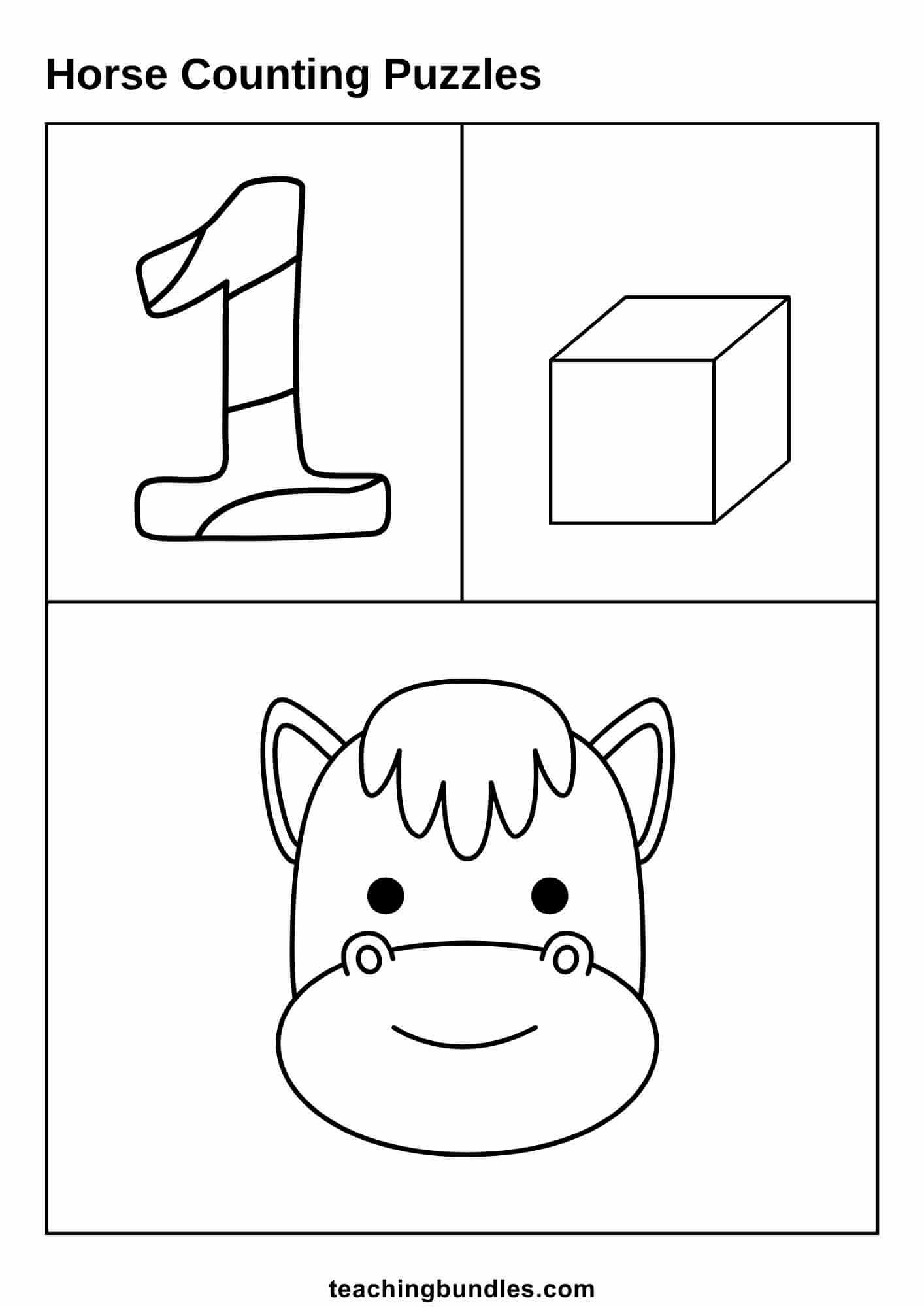 Educational horse number count matching