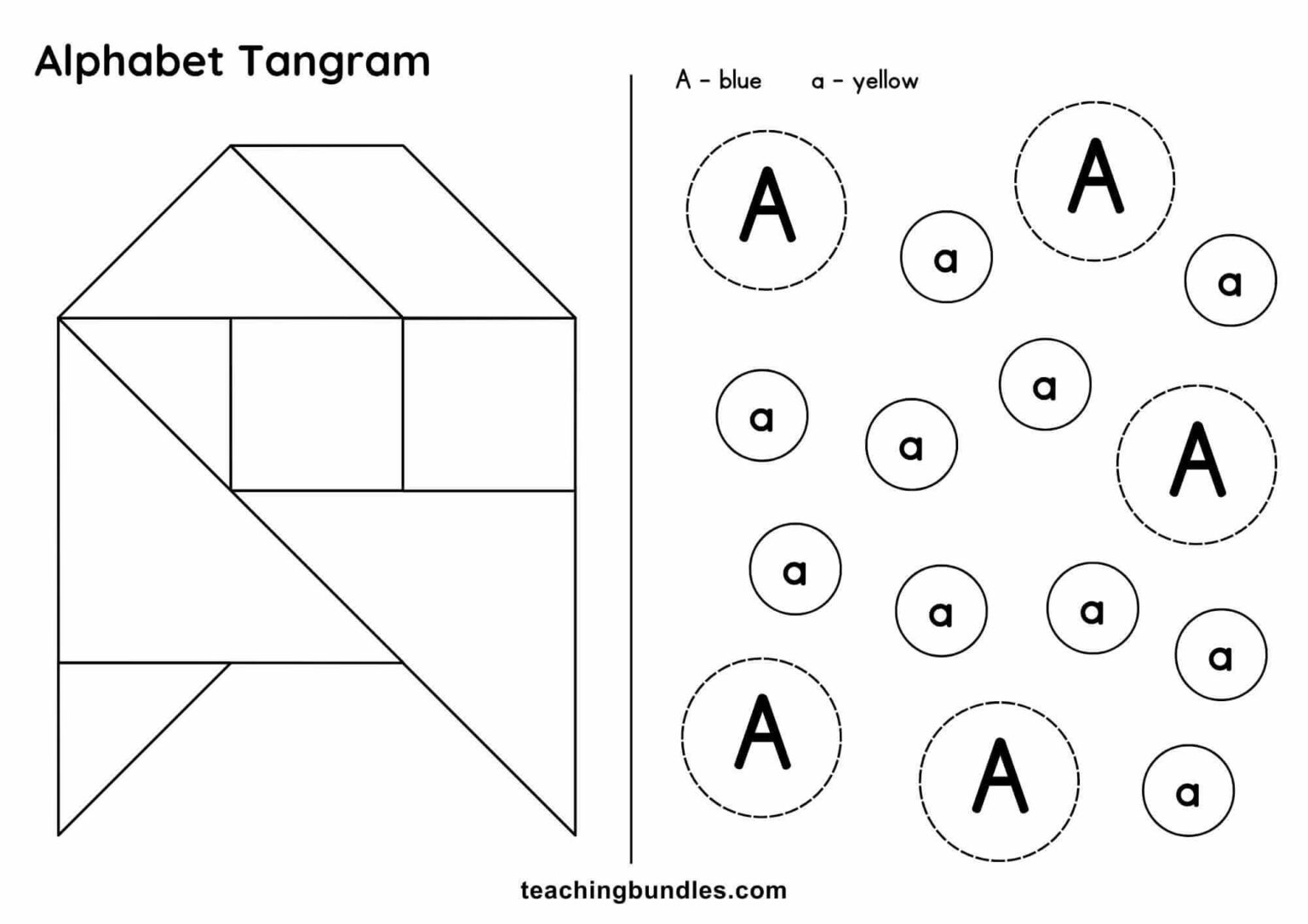 Alphabet Tangram Worksheets - Teachingbundles