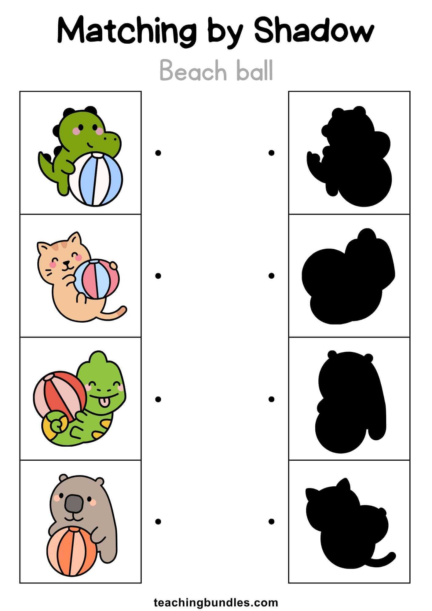 Beach ball picture shadow game