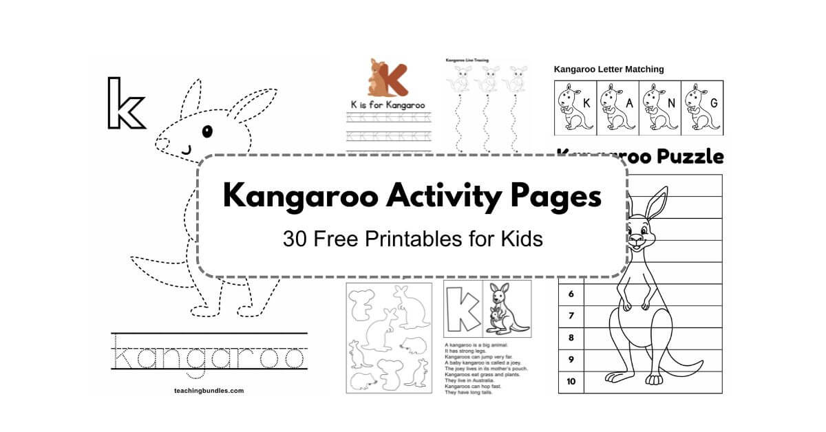 Kangaroo FREE Activity Pages for Preschool