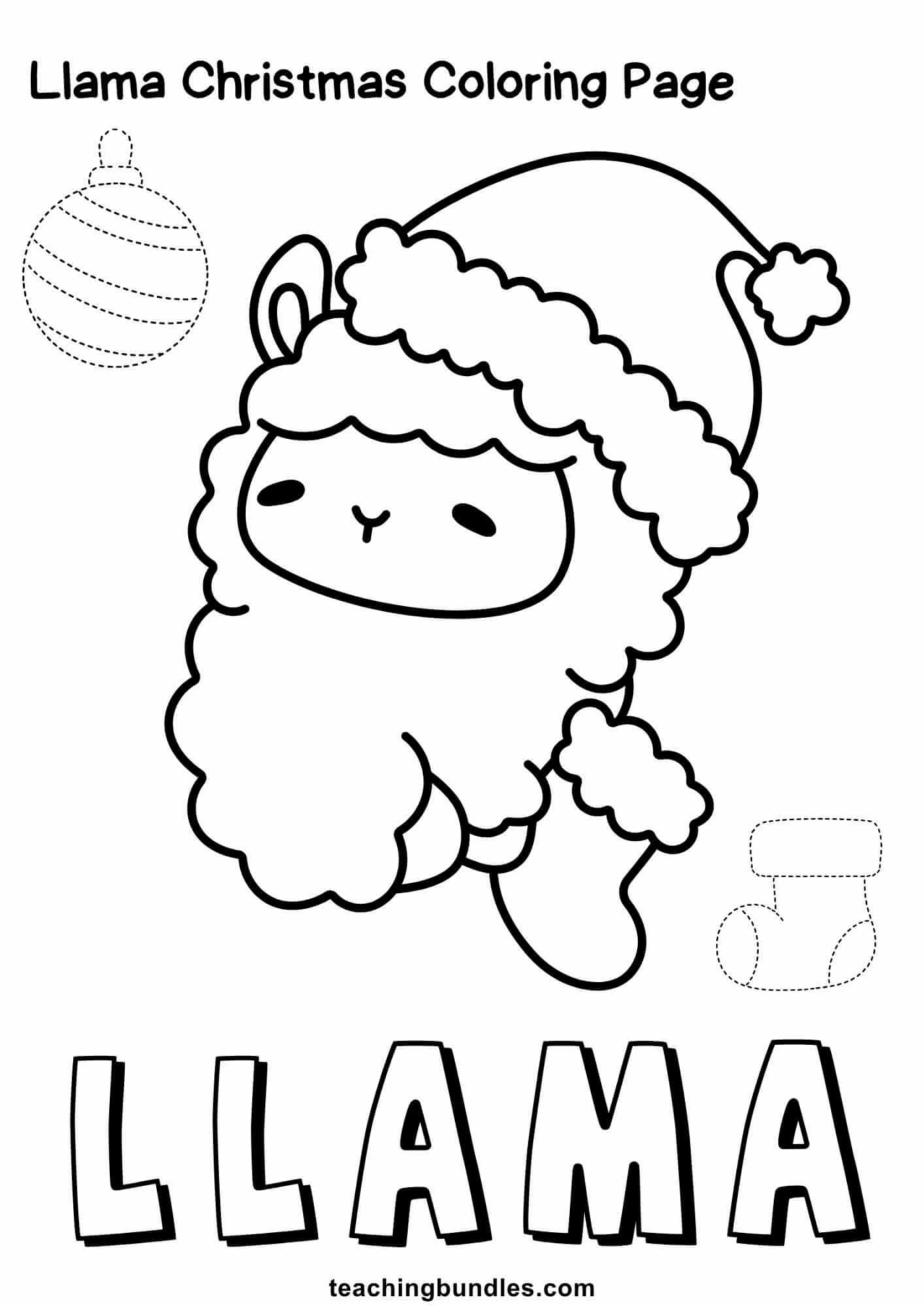 Llama coloring sheets for kindergarten