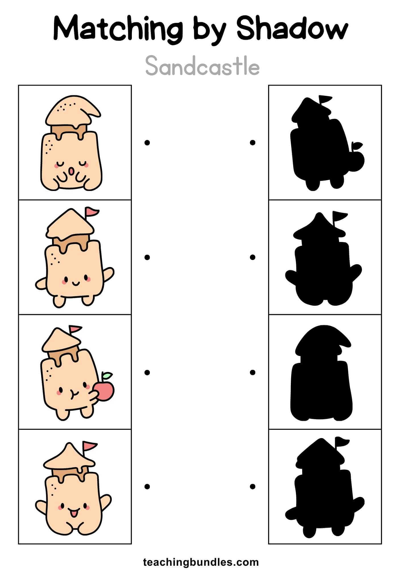 Sandcastle picture shadow match