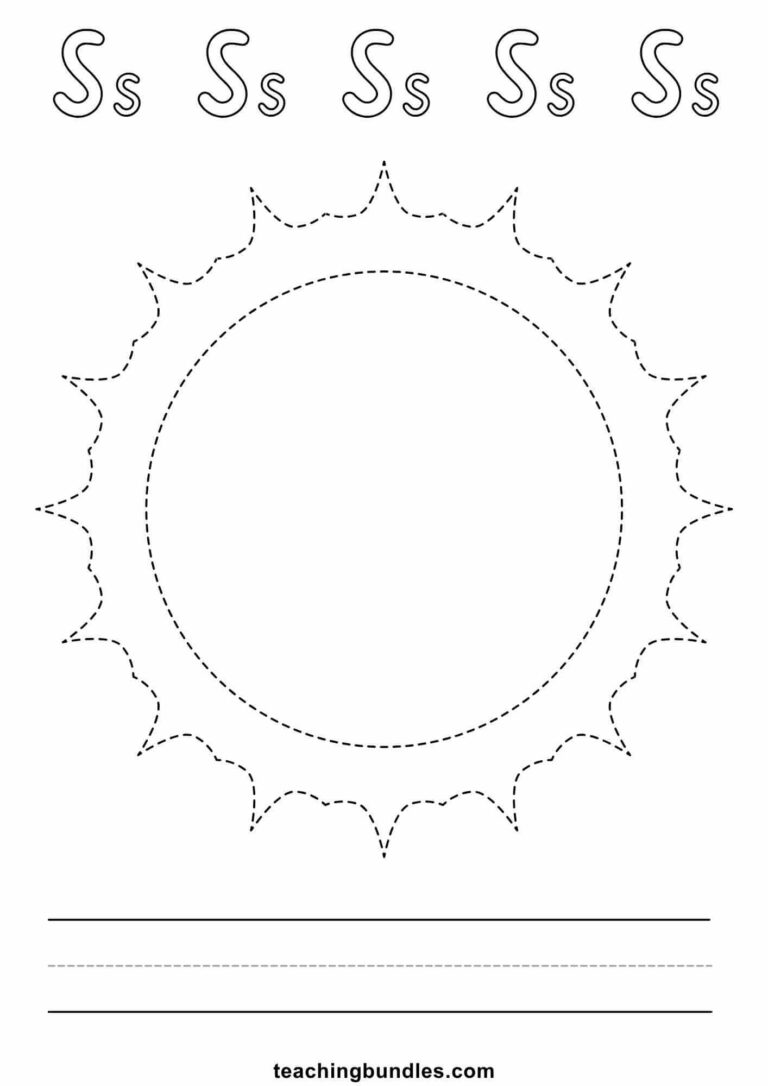 Free Sun Tracing Worksheets - Teachingbundles