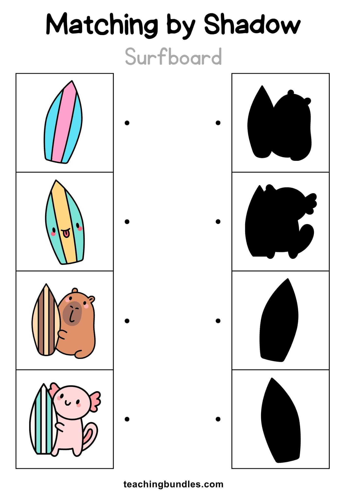 Surfboard shadow puzzle
