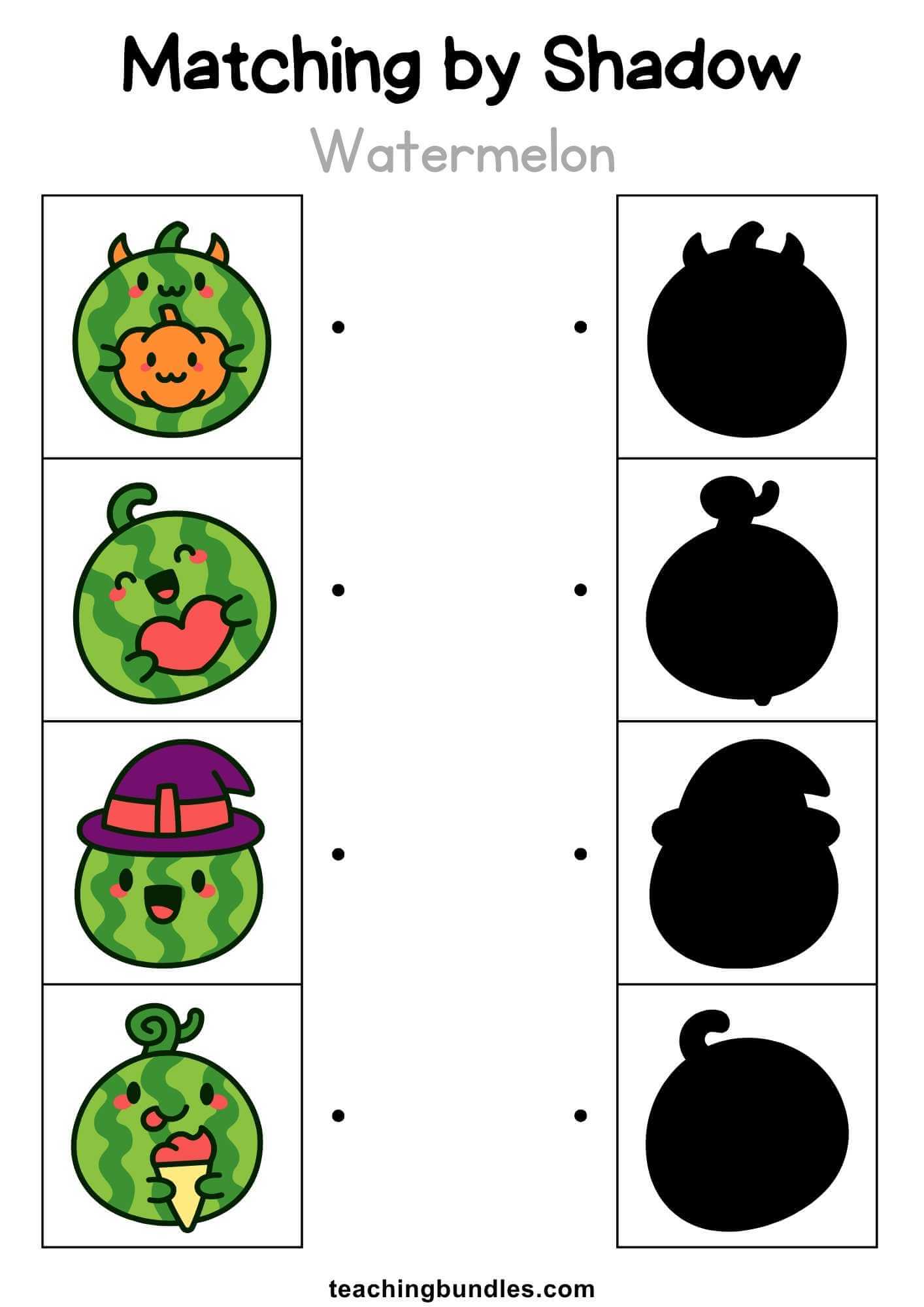 Watermelon shadow printable game