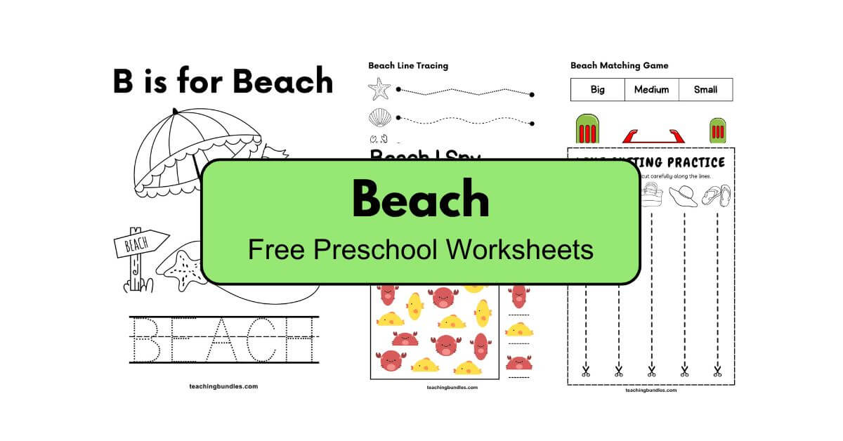 Beach Activity Worksheets for Kids