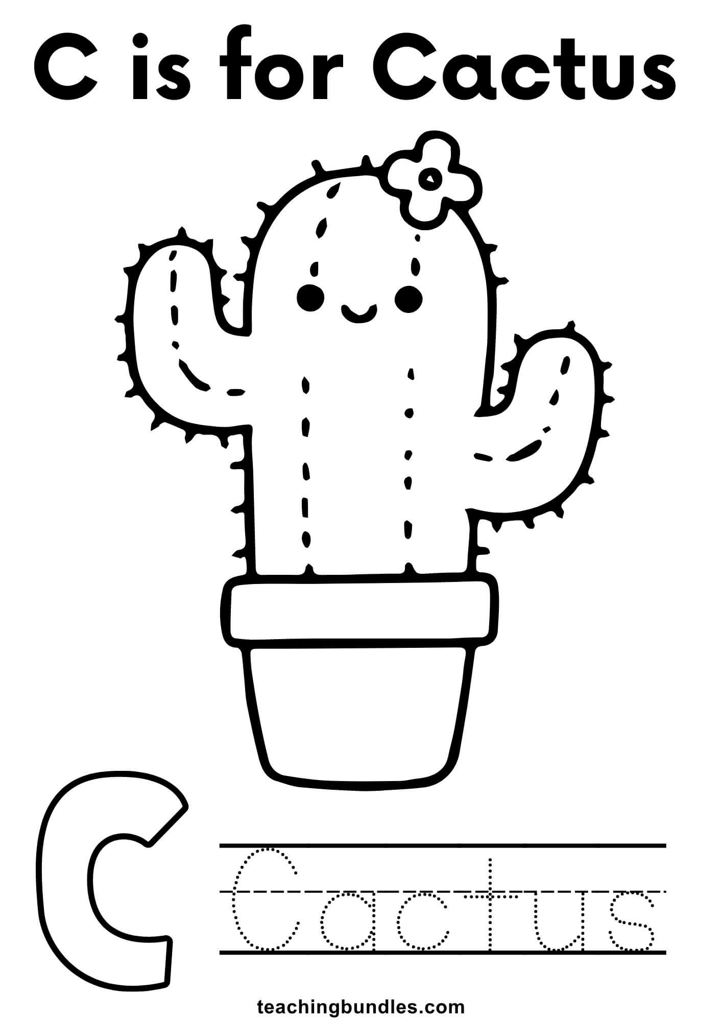 C is for Cactus Printable for Preschoolers